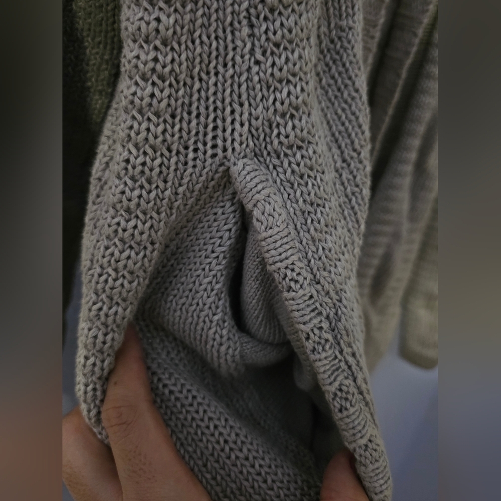 Helmut Lang 100%Linen Taupe Open-Front Cardigan - Picture 9 of 14
